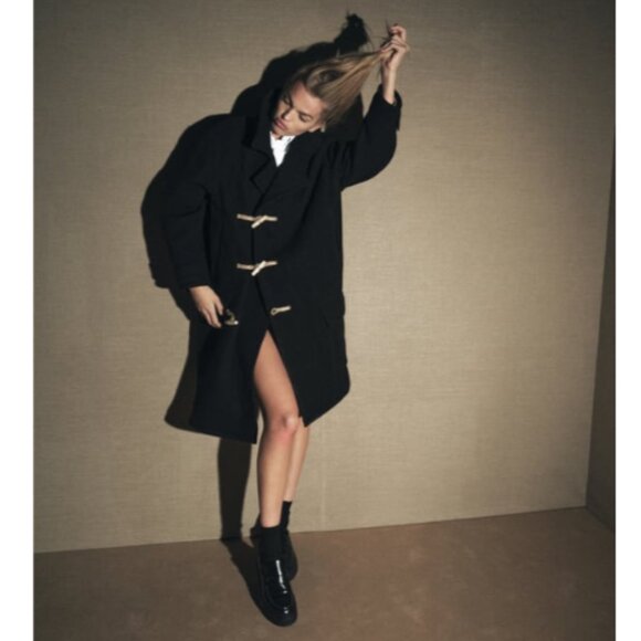 ZARA ZW LIMITED EDITION WOMEN BLACK WOOL TOGGLE COAT SIZE M NWT 349$ - Picture 4 of 12